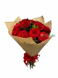 Buquê 12 Rosas Vermelhas Kraft