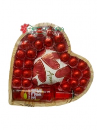 Coração de Chocolate Grande com Bebida